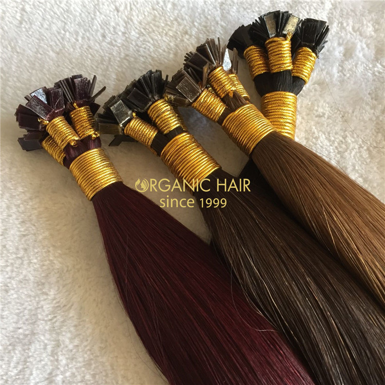 Keratin flat tip hair extensions on sale X168